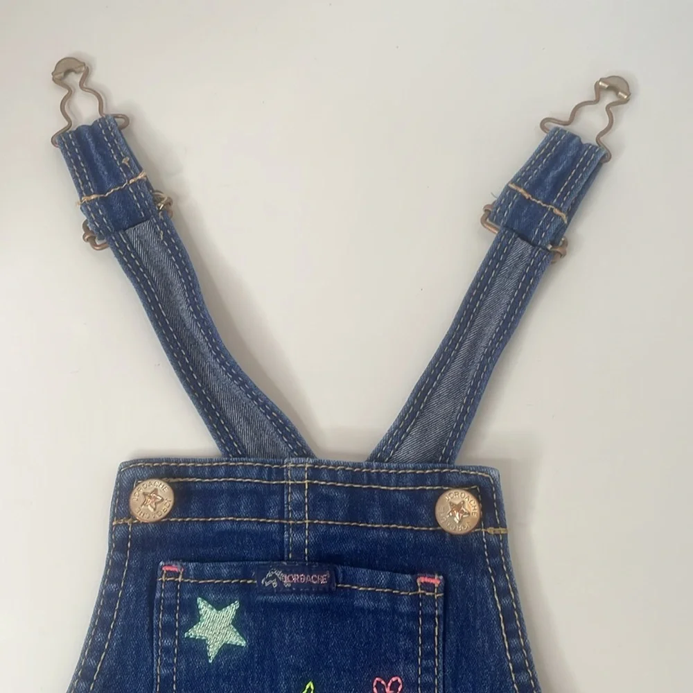 Jordache Shorts Overalls Embroidery Blue Denim Toddler’s Overalls Shorts